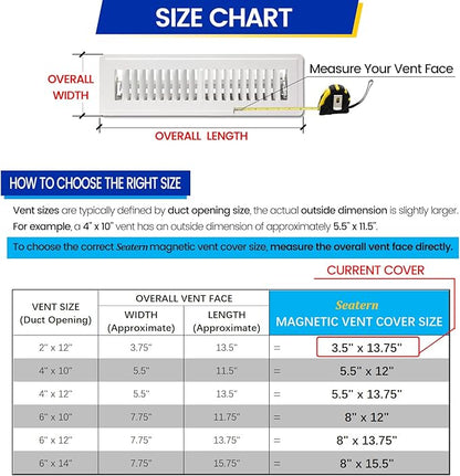 Magnetic Vent Covers, Extra Strong Magnets, 3.5" x 13.75" Ultra Thick 60mil - Image 6