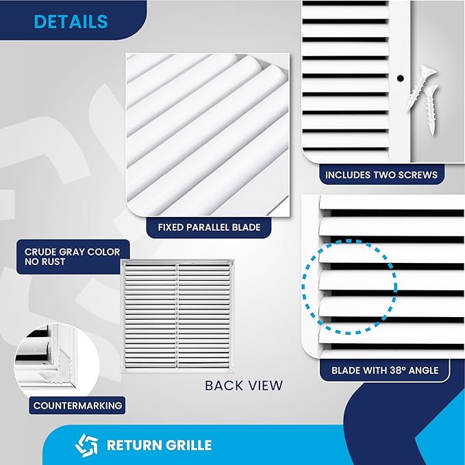 20x20 Inch Air Return Vent Cover Decorative – Premium Aluminum AC Vent Cover - Image 9