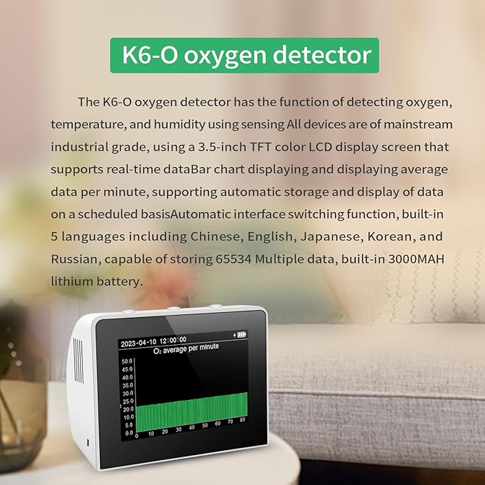 Desk O2/RH/Temp. 3-in-1 Multifunctional Air Quality Detector Temperature - Image 4