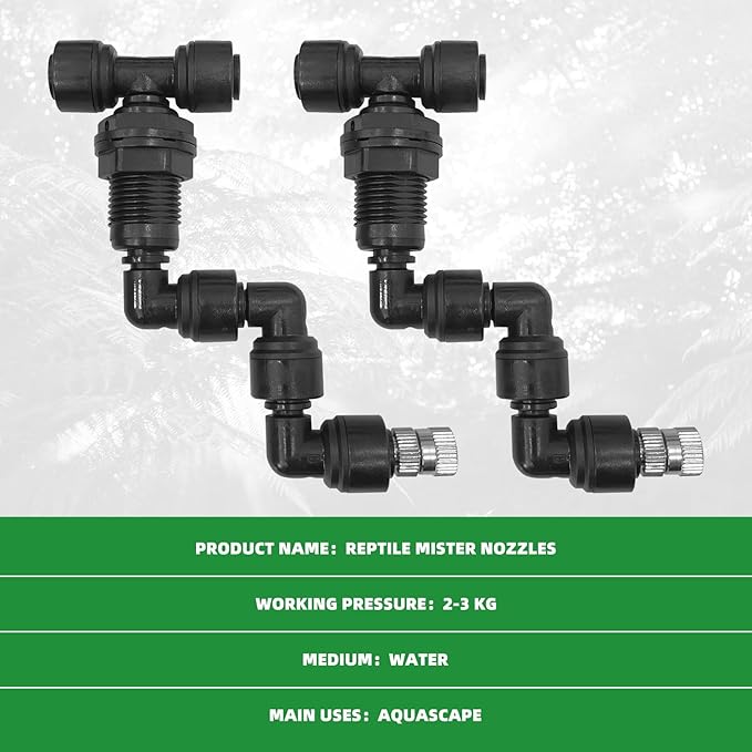 2 Pack Reptile Mister Nozzles, 1/4'' Reptile Misting Nozzles, Adjustable - Image 3