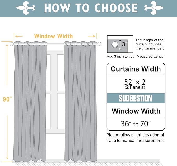 ChrisDowa Room Darkening Curtains 90 Inches Long 2 Panels Set - Image 5