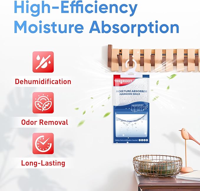 28 Pack Moisture Absorbers for Closet, 9.8OZ Hanging Closet Dehumidifier Bags - Image 3