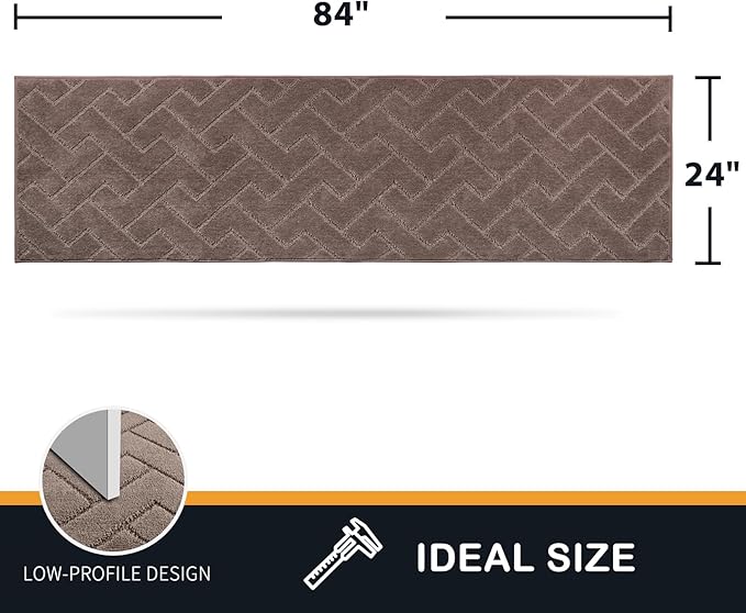 PURRUGS Dirt Trapping Door Mat 24" x 84", Non-Slip Machine Washable Entry Rug - Image 2