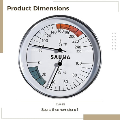 Sauna Thermometer Hygrometer, 2 in 1 Fahrenheit Thermometer Hygrometer - Image 4