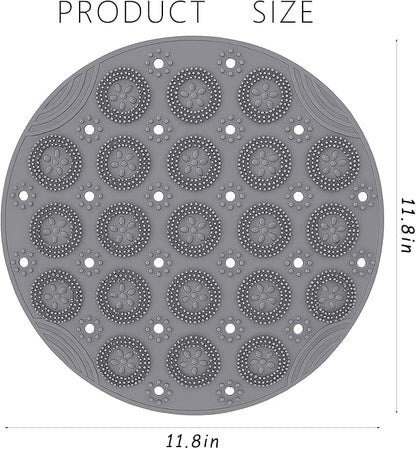 Round Non Slip Shower Mat with Suction Cups 11.8 Inch, Anti Skid PVC Bath Mat - Image 2