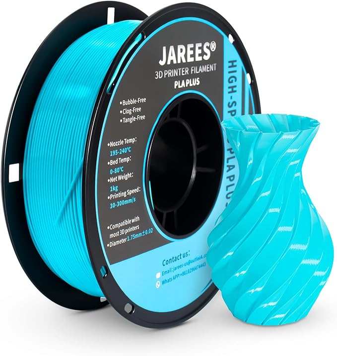 PLA Filament 1.75mm, Neatly Wound Turquoise Cyan 3D Printer Filament Pla by JAREES