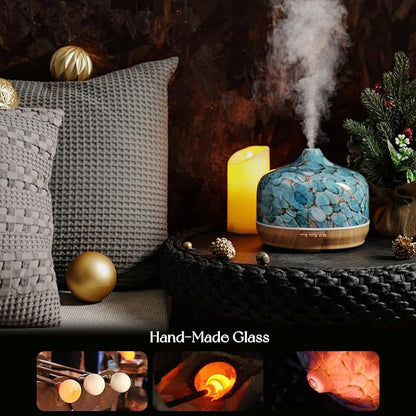 Porseme 500ml Glass Essential Oil Diffuser Aromatherapy Ultrasonic Cool Mist - Image 5