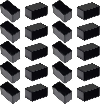 20Pcs Rectangle Rubber Furniture Leg Caps, Vinyl Flexible Chair Leg Floor by Bonsicoky