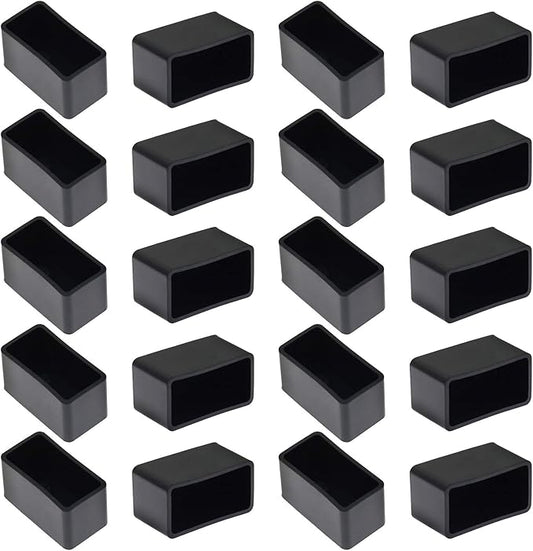 20Pcs Rectangle Rubber Furniture Leg Caps, Vinyl Flexible Chair Leg Floor by Bonsicoky