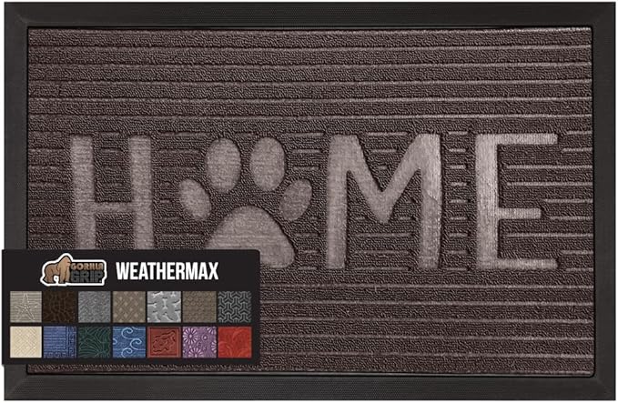 GORILLA GRIP 100% Waterproof All-Season WeatherMax Doormat, US Designed Natural by GorillaGrip