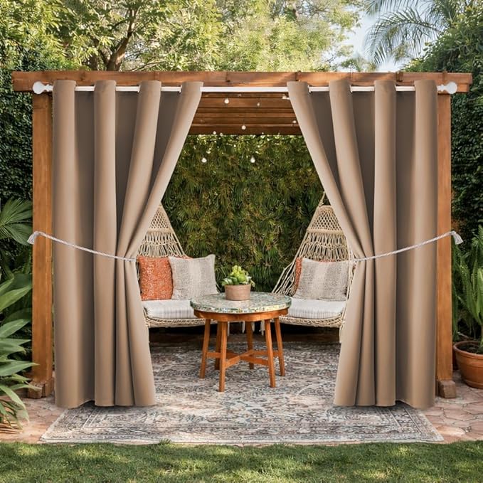 Waterproof Outdoor Curtain W52 x L63 by DivaenCamino