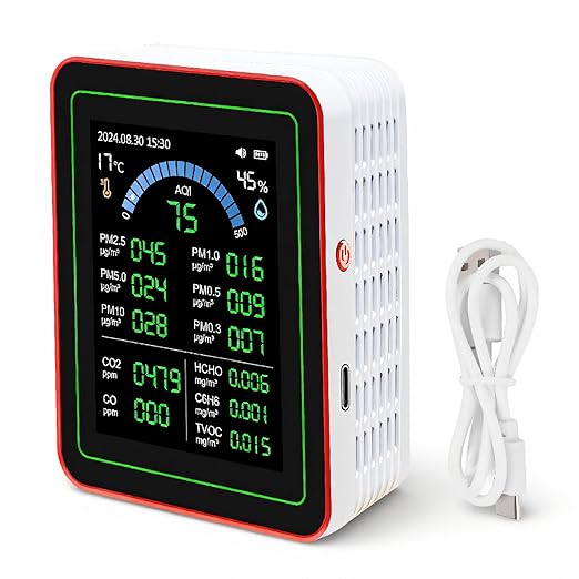 Indoor Air Quality Monitor, 18 in 1 Professional Meter, Battery Powered by Unknown