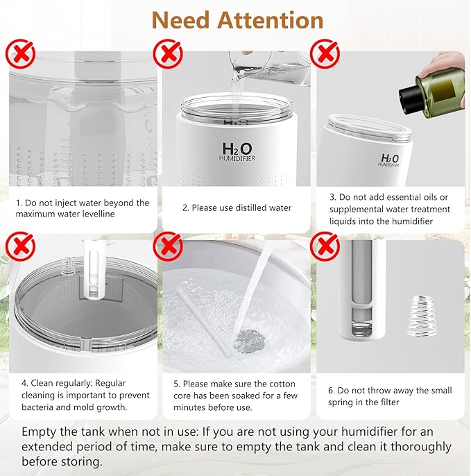 Portable Mini Humidifier, Auto Shut-Off, 2 Mist Modes, Small Humidifiers - Image 7