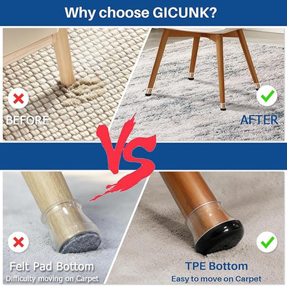 28 Pcs Chair Leg Sliders for Carpet, Round Chair Glides, Silicone Furniture Leg - Image 4