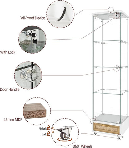 Yoluckea 4 Tiers Glass Display Cabinet - Image 4
