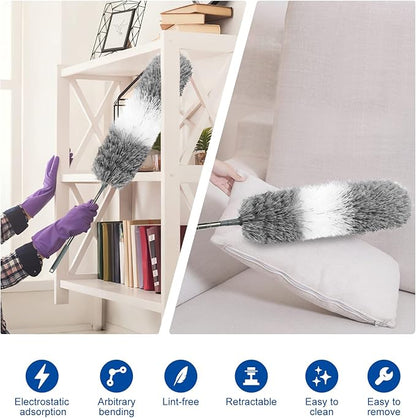 Microfiber Feather Dusters for Cleaning, Extendable Duster - Image 6