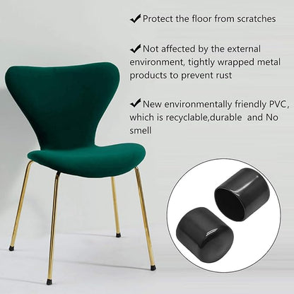12Pcs Round Chair Leg Caps 1-1/2 Inch ID Vinyl Flexible Bolt Chair Feet Covers - Image 5