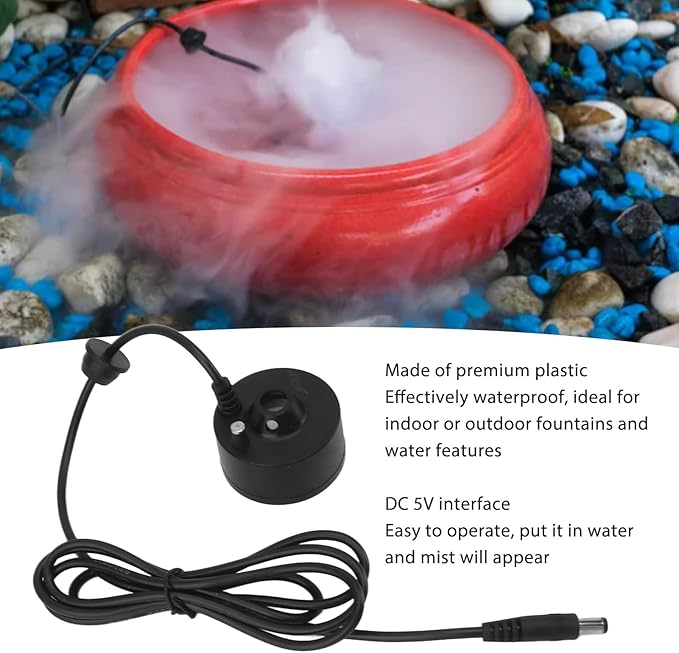 Mist Maker for Halloween Decor, DC 5V Plastic Humidifier for Garden Pond Fish - Image 5