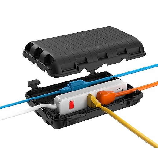 Outdoor Electrical Box, IP54 Waterproof Extension Cord Cover 9 Cable Entry by logo