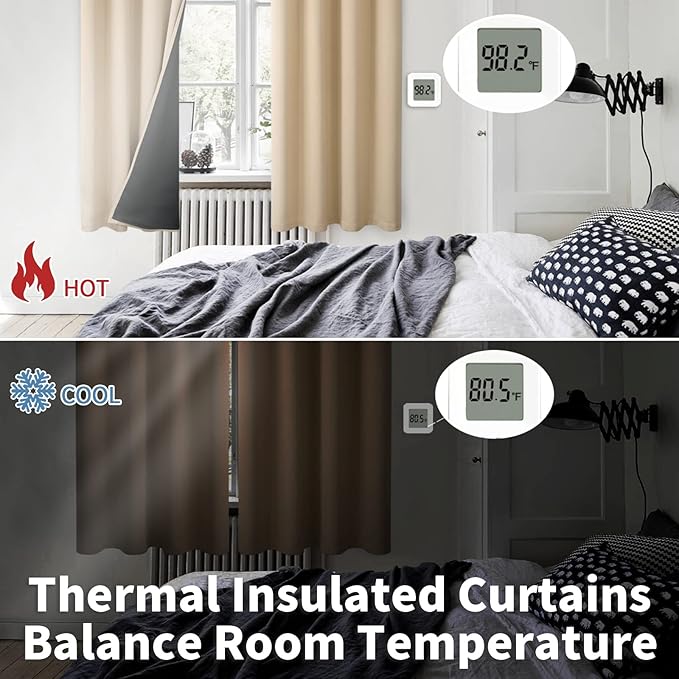 BGment 100% Blackout Curtains 108 Inch Long 2 Panles Set, Thermal Insulated - Image 4