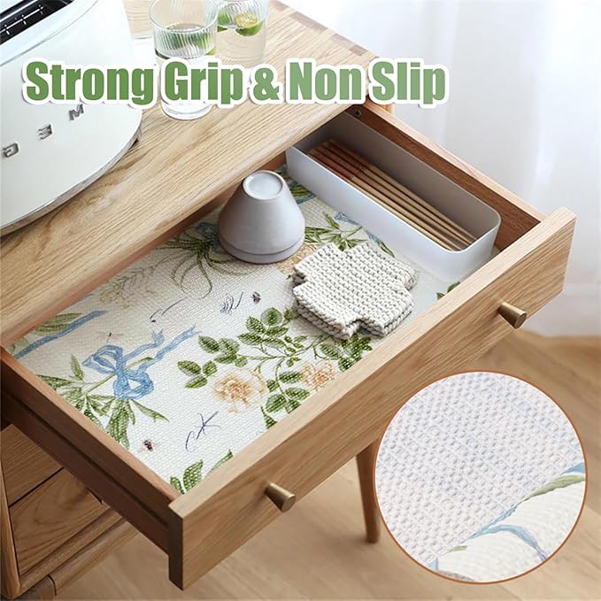 Drawer and Shelf Liner for Kitchen Cabinets Non Adhesive Cabinet Liners Floral - Image 7