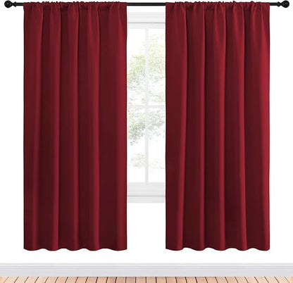 NICETOWN Christmas Burgundy Blackout Curtains and Drapes - Image 2