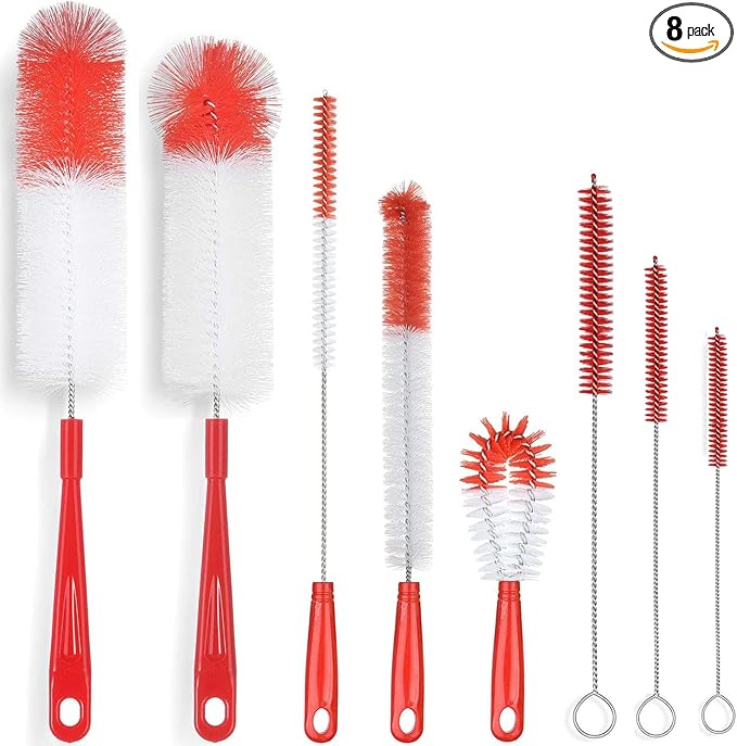 ALINK 8-Pack Red Bottle Brush Cleaner Set by ALINK