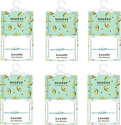 6 Pack Moisture Absorber Hanging Bags, Fragrance Free Humidity Packs, Hanging by NICOLEKAY