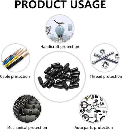 24 Pcs Round Rubber End Caps, 5/16" ID Vinyl Flexible Screw Thread Protectors - Image 4