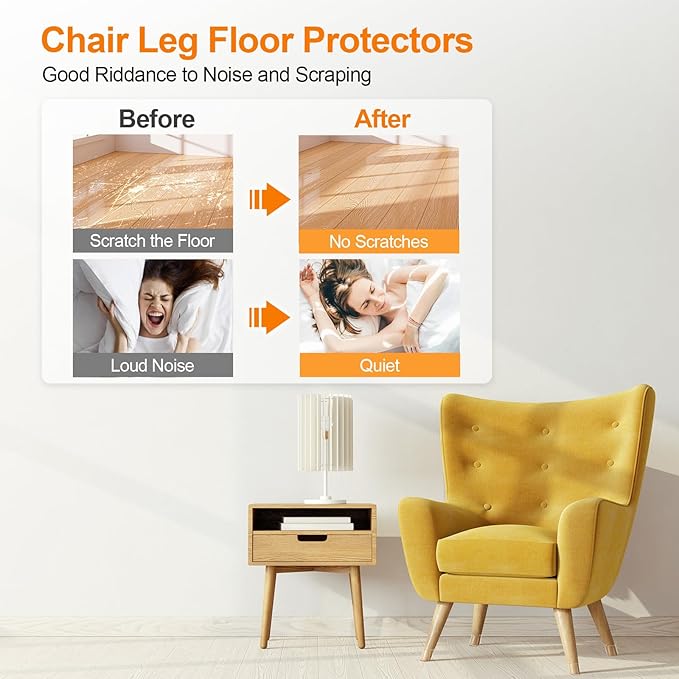 36Pcs Black Silicone Chair Leg Floor Protectors, Floor Protectors - Image 2
