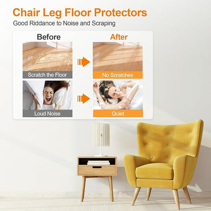 36Pcs Black Silicone Chair Leg Floor Protectors, Floor Protectors - Image 2