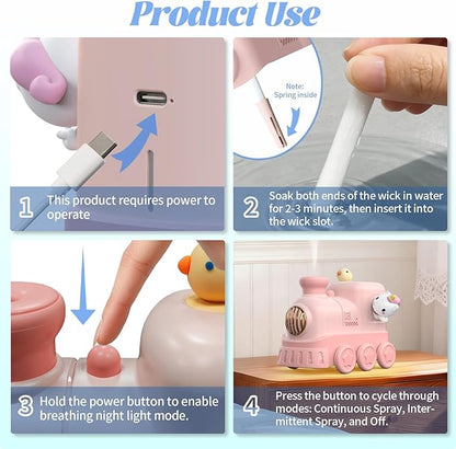 Portable Mini Humidifier, 300ml USB Desktop Personal Cool Mist Small Humidifiers - Image 3