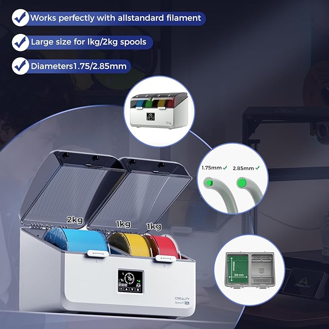 Creality Filament Dryer 4 Spools, SpacePi X4L Filament Storage Box: Dual - Image 7