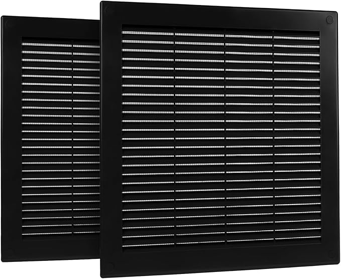 2-Pack 12" x 12" Square Air Vent Cover – Black Plastic Vent Deflector by Unknown
