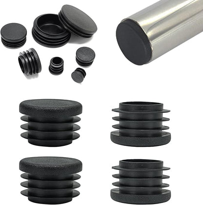 1-1/4" Plastic Hole Plugs Black -Round Chair Leg Caps, Flush Mount Pipe Plugs by EASYEAH