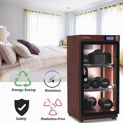 AUTENS 50L Dehumidifying Dry Cabinet Box, Wood grain Design Digital Control - Image 4