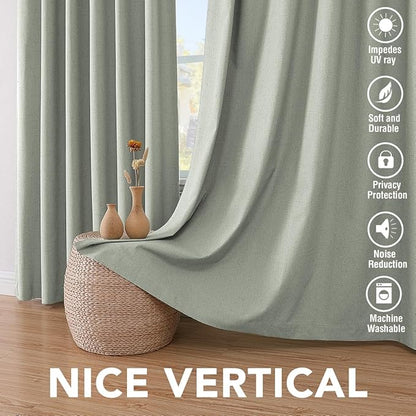 H.VERSAILTEX Linen Blackout Curtains 96 Inches Long 100% Absolutely Blackout - Image 7