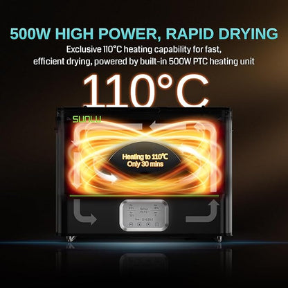 E2 Filament Dryer Box, 110℃ Max Temperature, 500W PTC Heater, 3-in-1 Dry + - Image 2