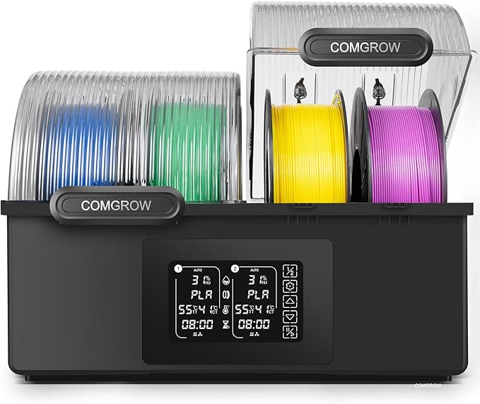 Comgrow SH03 4-Spool Filament Dryer Box, Dual 200W Heating Chambers, 85°C Max by Comgrow