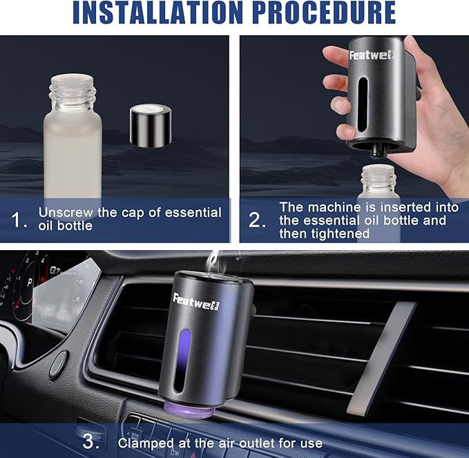 FeatWell Car Aromatherapy/Fragrance car Air fresheners/Humidifier Essential Oil - Image 3
