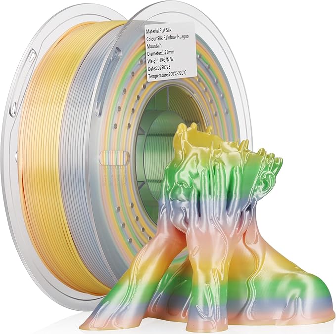 LANDU Silk PLA 3D Printer Filament Multicolor Rainbow PLA Filament 1.75mm by LANDU