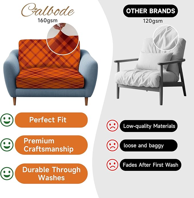 8Pcs Stretch Cushion Covers Outdoor Cushion Cover Replacement Slipcovers Grid - Image 7