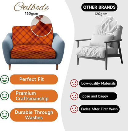 8Pcs Stretch Cushion Covers Outdoor Cushion Cover Replacement Slipcovers Grid - Image 7