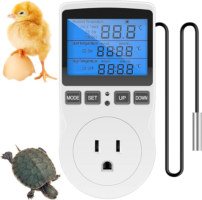 Digital Temperature Controller, 1800W 15A/120V Safe Thermostat Timer Outlet by Unknown
