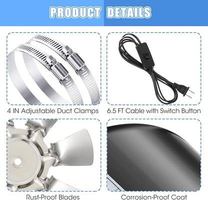 Dreyoo 2 Pack 4 Inch Inline Duct Fans - Image 5