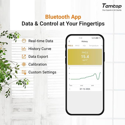 Temtop P1 Air Quality Monitor, PM2.5/PM10/Temperature/Humidity Sensor - Image 5