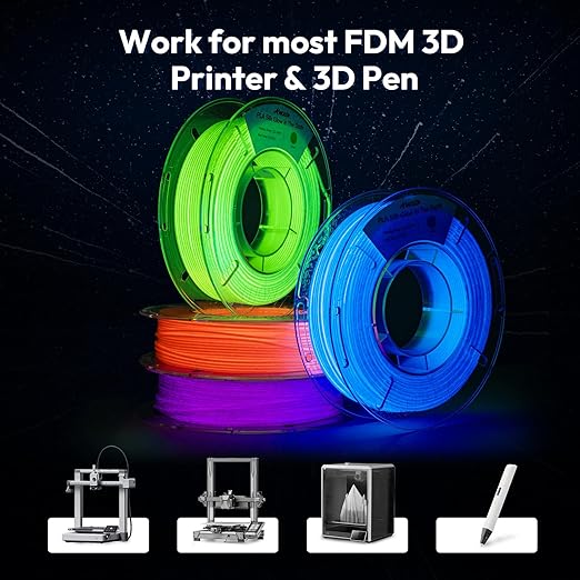 AMOLEN Silk Glow in The Dark Filament Multicolor, Glow Filament Silk Green - Image 5
