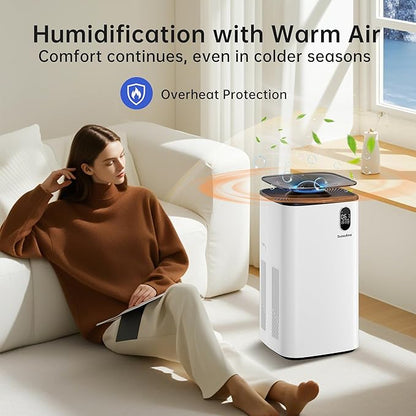 Evaporative Humidifier with Auto Humidity Control, 6L Water Tank with Top-Fill - Image 4