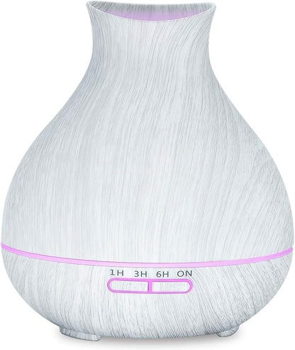 BZseed Aromatherapy Essential Oil Diffuser 550ml 12 Hours White Wood Grain by BZseed+Diffuser