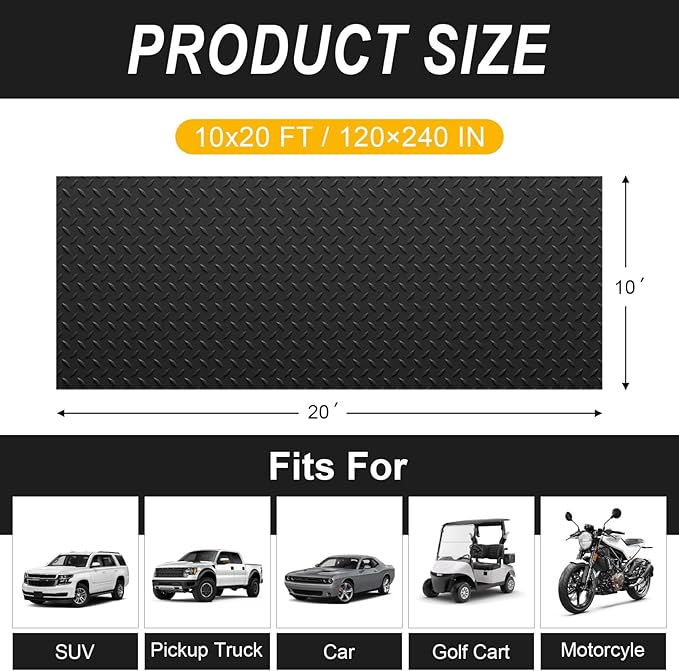 10x20 FT Garage Floor Mat, 2.8mm Thickened Flooring Roll - Image 2